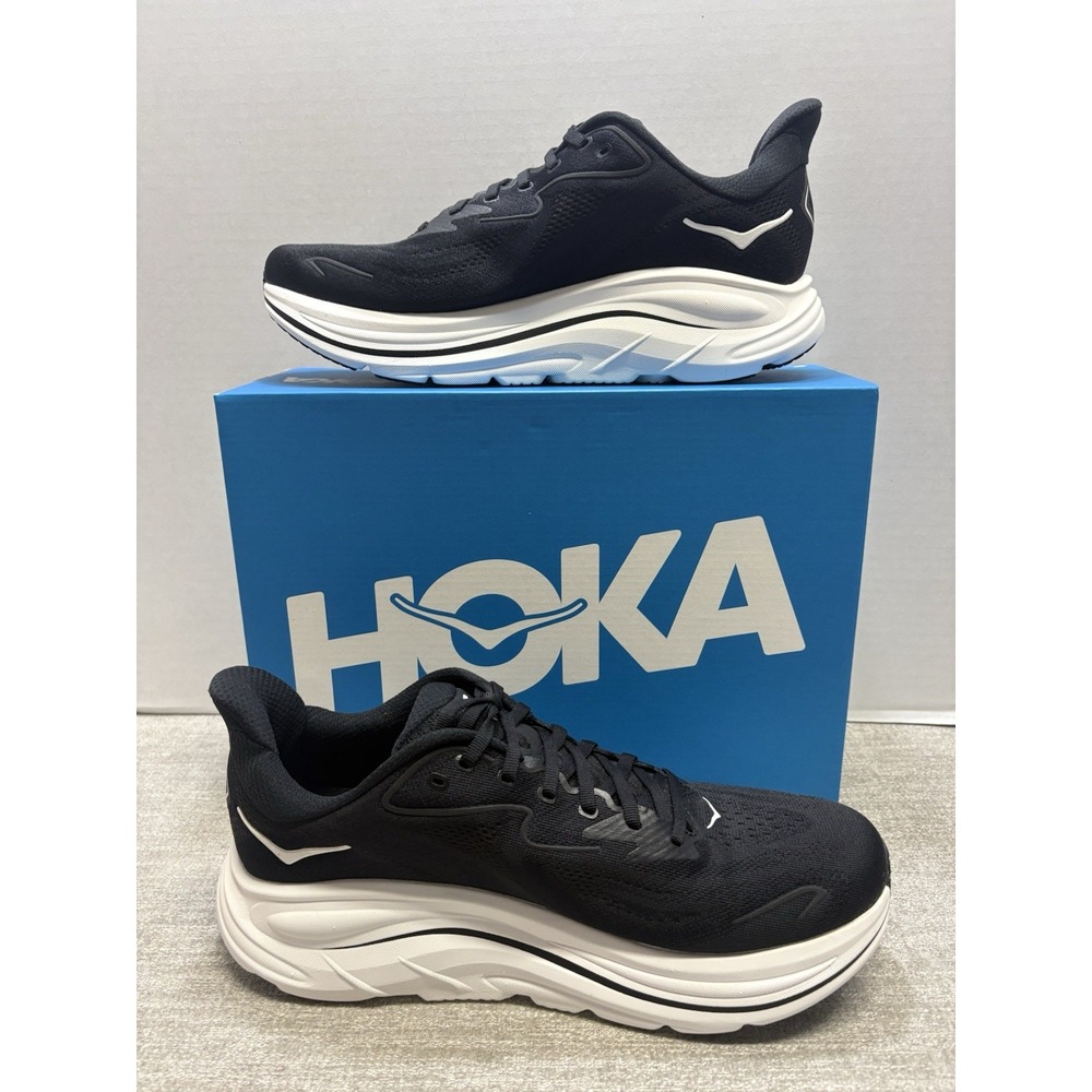 Women's Size 6.5 - Hoka One Clifton 10 Black / White Running Shoes 1162031 BWHT - Picture 2 of 8